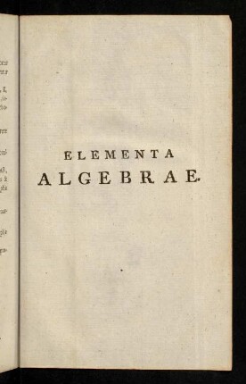 119-180, Elementa Algebrae