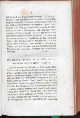 77-79 Der Katholik, als Lehrer des katholischen und protestantischen Kirchen-Rechts zugleich