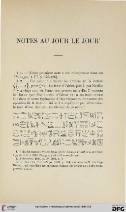 Notes au jour le jour