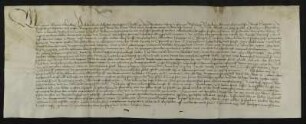 Graf Konrad von Kirchberg [Illerkirchberg/Alb-Donau-Kreis] und der Abt des Benediktinerklosters Wiblingen [Stadt Ulm] Ulrich [Hablüzel] vidimieren auf Bitte von Bürgermeister und Rat der Stadt Ulm eine Urkunde Herzog Albrechts [VI.] von Österreich vom 17. Juli 1447 [vgl. A Urk. lfd. Nr. 1714].