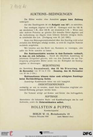 Auktions-Bedingungen