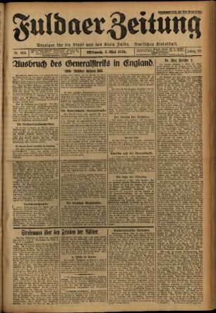Ausgabe vom Mittwoch, den 05. Mai 1926.