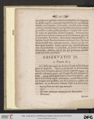 Observatio IV