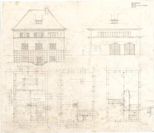 Fischer, Theodor; Nürnberg; Haus Adelsberger - Grundrisse, Ansichten