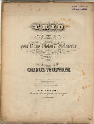 Trio pour piano, violon et violoncelle : oeuvre posthume