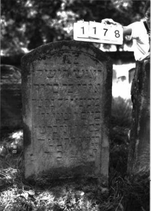 Grabstein 1178 (Index: 100098615) Maße HxBxT: 117x60x10 cm: Grabstein 1178