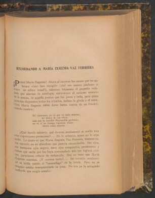 Recordando a María Eugenia Vaz Ferreira