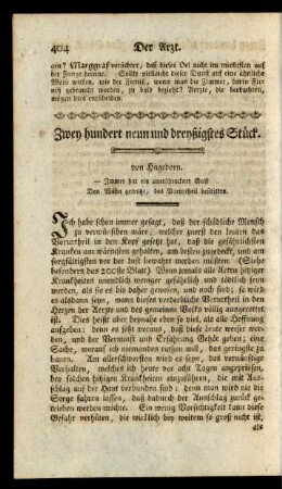 Zwey hundert neun und dreyßigstes Stück
