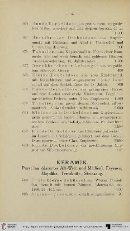 Keramik (Nr. 684-732)