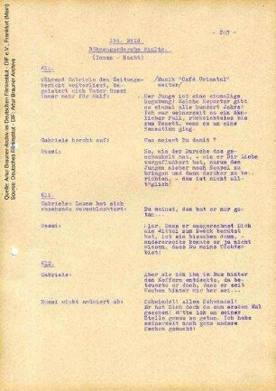 Drehbuch (Auszug)