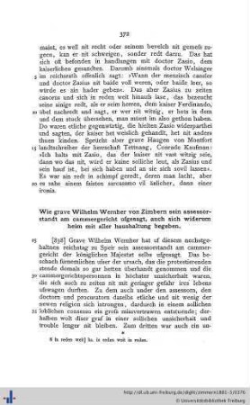 Wie grave Wilhelm Wernher von Zimbern sein assessorstandt am cammergericht ufgesagt...