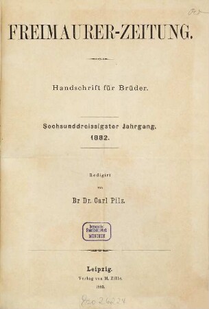 Freimaurer-Zeitung. 36. 1882