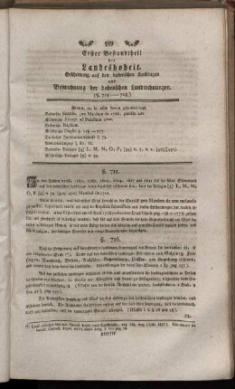 Ester Bestandtheil der Landeshoheit. (§. 715-718) – Neunter Bestandtheil von der Civilgerichtbarkeit (§. 756-788)