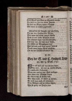 XLIV. Bey der S. und C. Hochzeit, Leipzig den 19. Sept. 1730