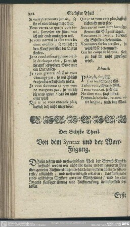 Der Sechste Theil. Von dem Syntax und der Wort-Fügung