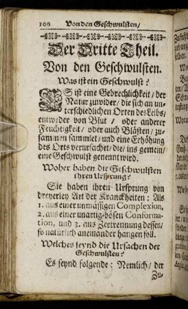 Der Dritte Theil. Von den Geschwulsten.