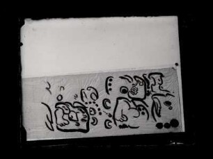 [Palenque, Palacio. Haus E., Westhalle. - Hieroglyphensäule an einem Türpfeiler der Außenwand. [Nach einer Durchzeichnung des Verfassers.)]