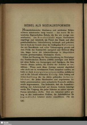 Bebel Als Sozialreformer