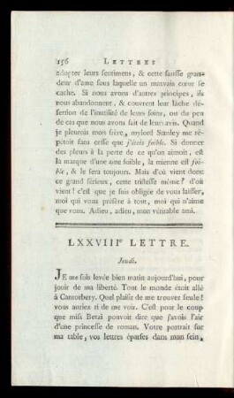 LXXVIIIe Lettre. Jeudi.