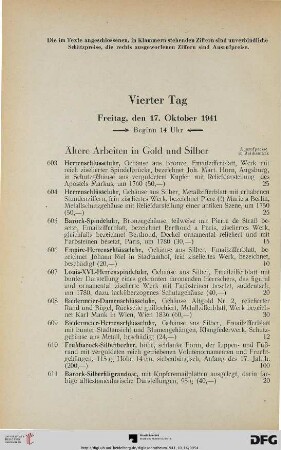 Vierter Tag: Freitag, den 17. Oktober 1941, Beginn 14 Uhr (Nr. 603-809)