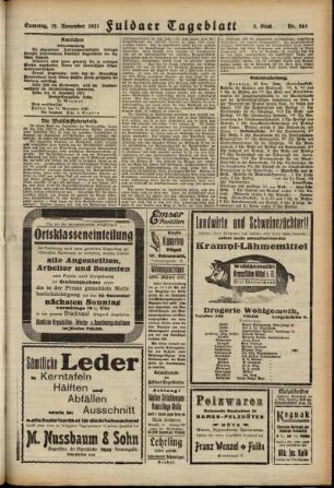 Zweite Ausgabe vom Samstag, den 12. November 1921.