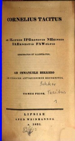 Cornelius Tacitus, 1. [Annales]