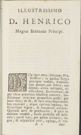 Illustrissimo D. Henrico Magnæ Brittaniæ Principi.