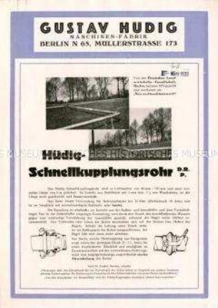 Schnellkupplungsrohr für landwirtschaftliche Bewässerungen