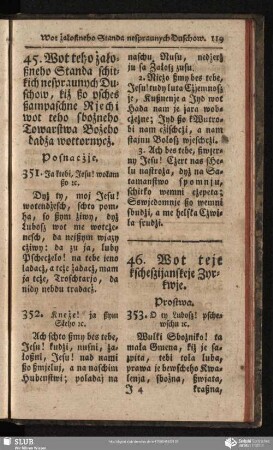 45. Wot teho żałoßneho Standa schitkich nespraunych Duschow, kiż ßo psches ßampaschne Rjechi wot teho sbożneho Towarstwa Bożeho dadża wottornycż