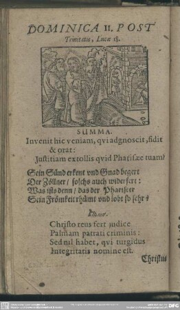 Dominica 11. Post Trinitatis, Lucae 18.