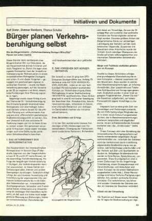 Bürger planen Verkehrsberuhigung selbst. Bürgerinitiative "Verkehrsentlastung Stuttgart-Mitte/Süd"