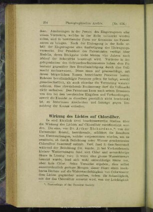 Wirkung des Lichtes auf Chlorsilber