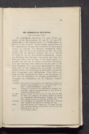 Alte schweizerische Sprichwörter