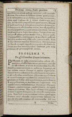 Problema V. De affectionibus Enunciationum.