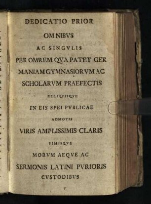 Dedicatio Prior Omnibvs ...