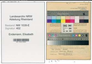 Entnazifizierung Elisabeth Endemann , geb. 08.12.1910 (Gemeindehelferin)