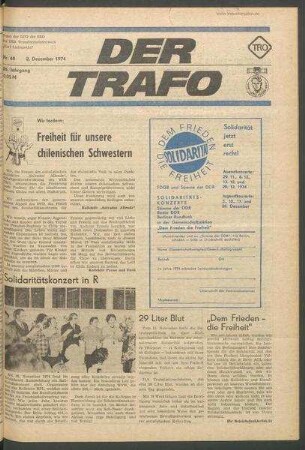 TRO-Betriebszeitung 'Der Trafo'; Nr. 48/1974 (2. Dezember 1974)
