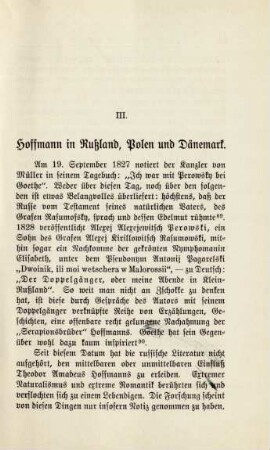 III. Hoffmann in Rußland, Polen und Dänemark