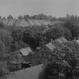 Freiberg. Blick zur "Alten Elisabeth" von Südosten (Lehr- und Besucherbergwerk; Übertageschacht und Schaubergwerk)