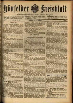 Ausgabe vom Samstag, den 18. November 1916.