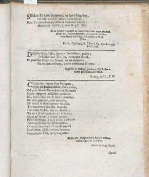 Gratulationes [Beiträger: Henr. Opitius. Georg. Pasch. Hieronymus Boye. Joh. von Stämmen. Sebastianus Kortholt.]