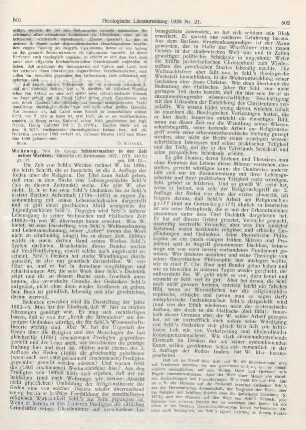501-503 [Rezension] Wehrung, Georg, Schleiermacher in der Zeit seines Werdens