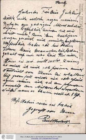 Einzelbrief von n., Paul an Guhling, Emmy