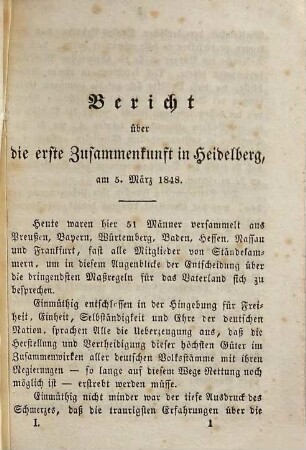 Deutsche Parlaments-Bücher, 1. Das Vorparlament