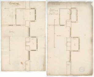 Kammern und Stuben im Schloss, zwei Grundrisse (Folio)