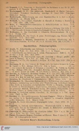 Inschriften. Palaeographie (Nr. 209 - 298)