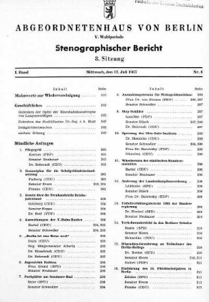 Nr. 8 (8), 12. Juli 1967