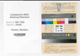 Entnazifizierung Nicolaus Hansen , geb. 30.11.1914 (Notarassessor)
