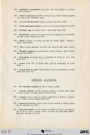 Sièges ancies (Nr. 196-207)