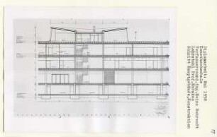 Kunsthochschule, Hamburg-Othmarschen (Diplomarbeit bei Bernhard Hermkes): Hauptgebäude, Konstruktion, Längsschnitt 1:50